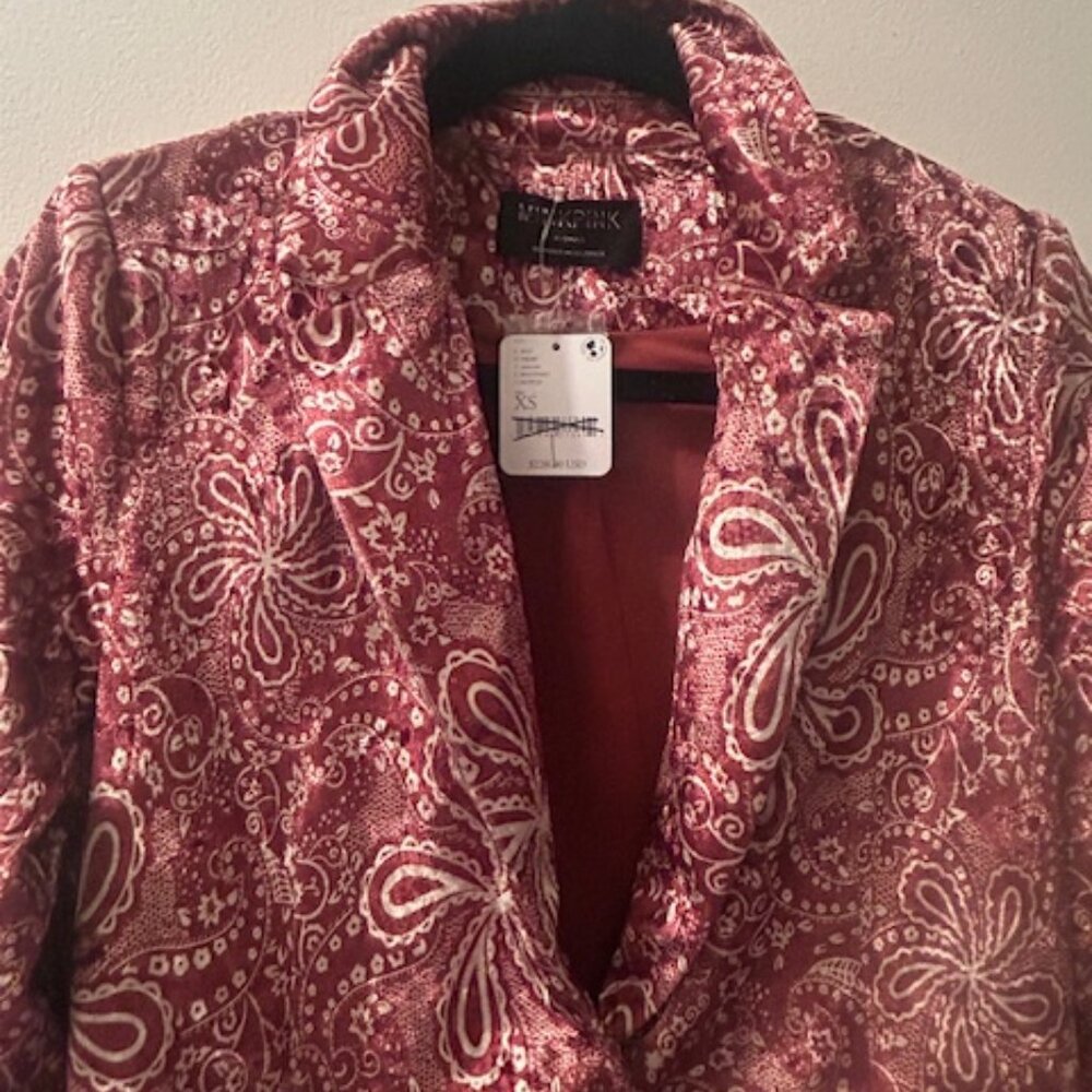 MINKPINK x Free People Paisley Lush Velvet Lined Suit Jacket NWT